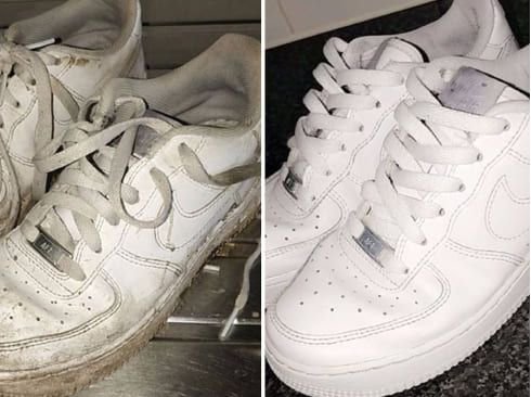 Customer review photo — bathroom cleaning result with Synoshi Pro