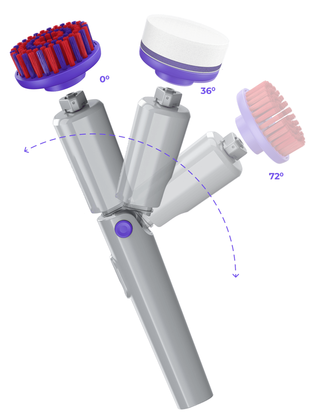Synoshi Pro spin scrubber with 3-angle tilt, waterproof body and high-torque motor
